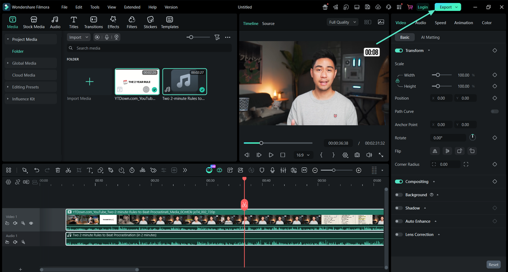 save auto synced final video